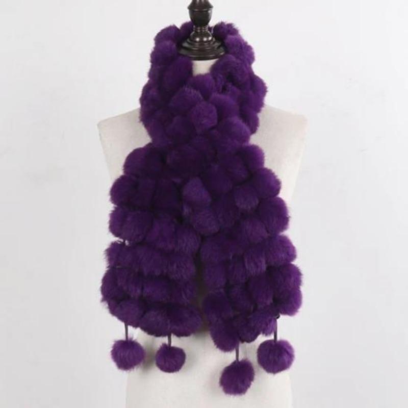 Women Winter Warm Rabbit Fur Scarf Hot Sale Natural Rabbit Fur Muffle Lady Scarves