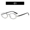 Double circle oval glasses frame women's high-end flat glasses fashionable and retro can be equipped with myopia anti-blue light eyes