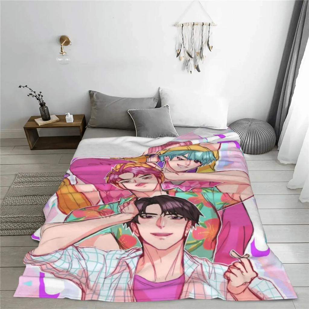Cute Kpop Demon Hunter Warm And Soft Sofa Blanket Flannel Nap Blanket Living Room Office Bedroom Cartoon Sofa Travel