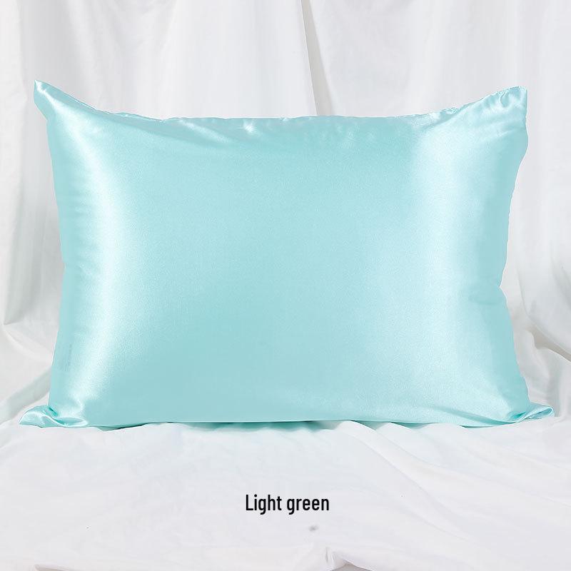 Solid Color Imitation Silk Pillowcase - Ice Silk Feel Satin Cushion Cover