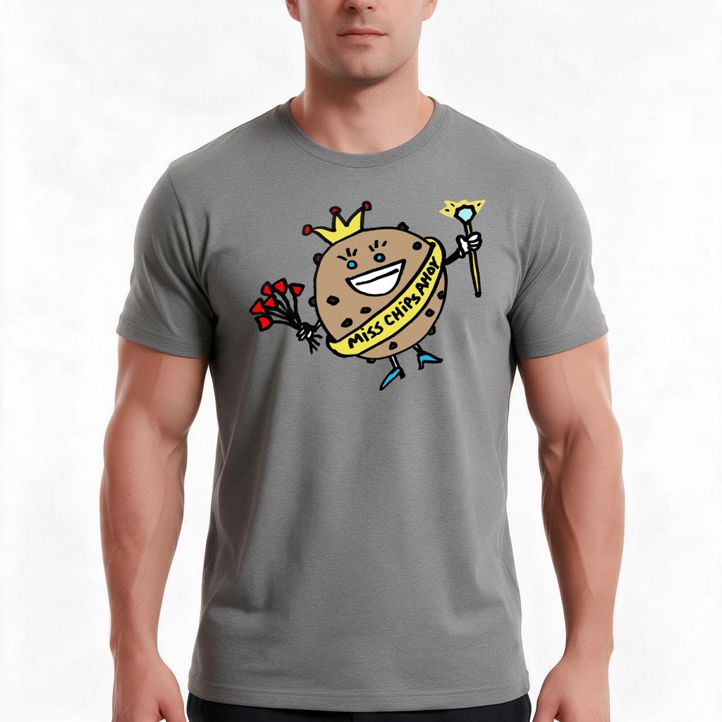 Miss Chocolate Chip Cookie Tshirt Summer Casual Cotton Tee Oversized Streetwear Tops Vintage Graphic Print Unisex Unisex Unisex