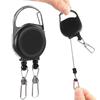 1pc Creative Double Headed Retractable Keychain Practical Badge Holder Reel with Reel Cord Durable Keyring Anti-lost Keys
