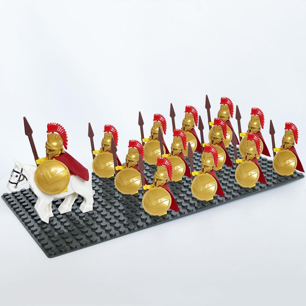 13pcs Teutonic Roman Templaer Knights Hospitaller Spartacus Army Solider Minifig Building Block Toys for Kids