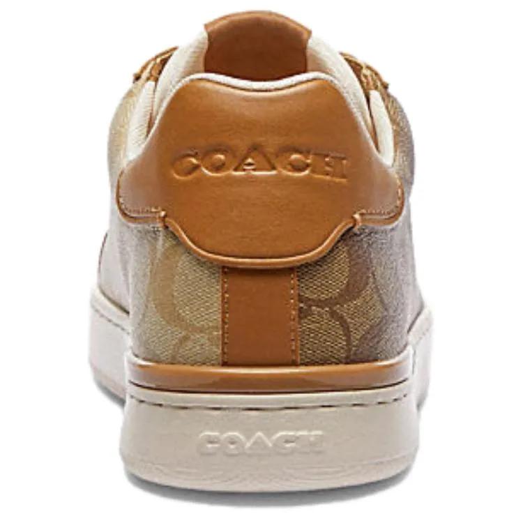 COACH Clip Synthetic Leather Low top Skateboard Shoes Men's Khaki / Light Khaki (Unisex) Skate Shoes CR898 VKA