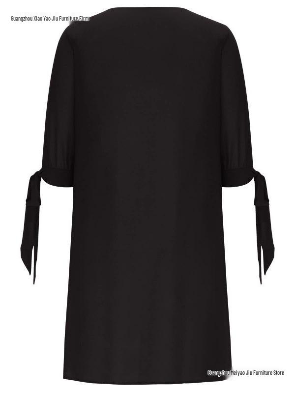 2026 Spring/Summer Plus Size Off-Shoulder V-Neck Sequin Chiffon Dress