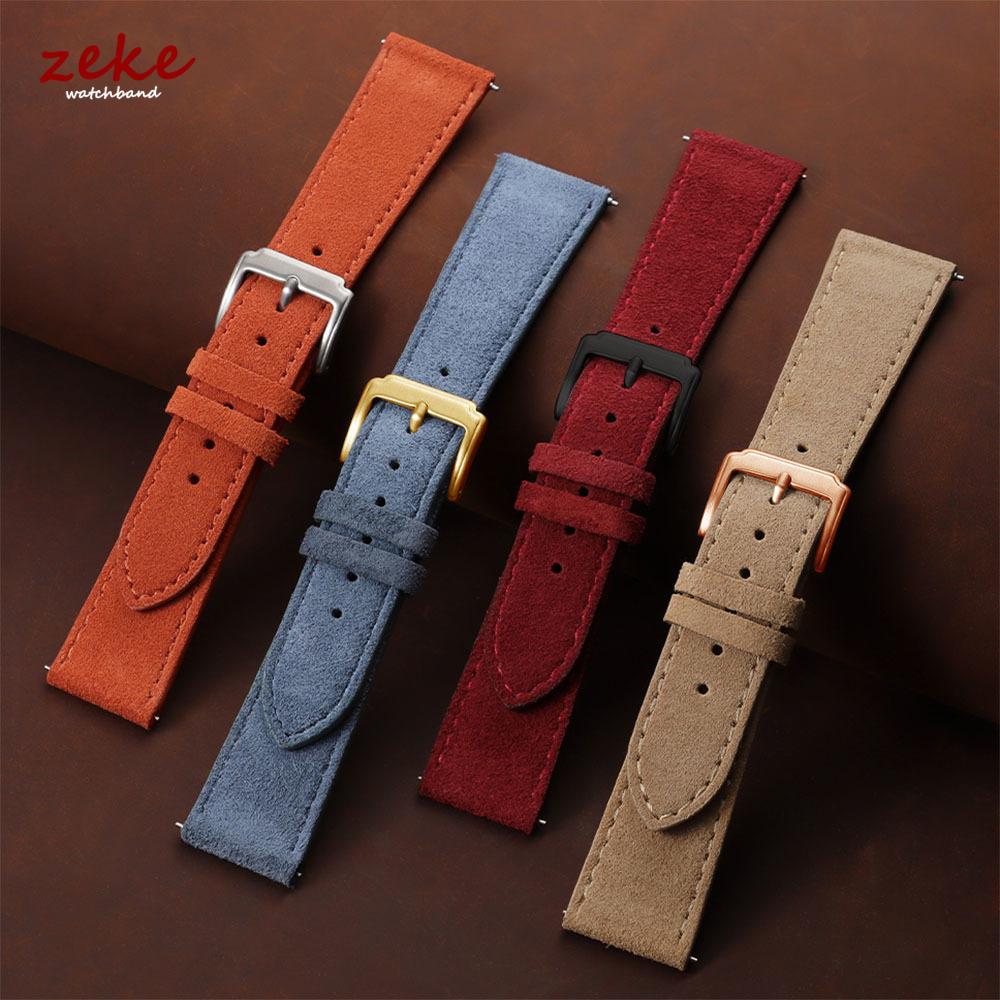 Premium Suede Leather Watch Band 18mm 19mm 20mm 22mm Quick Release Calfskin Straps for Men Women Soft Comfortable Wristband Belt