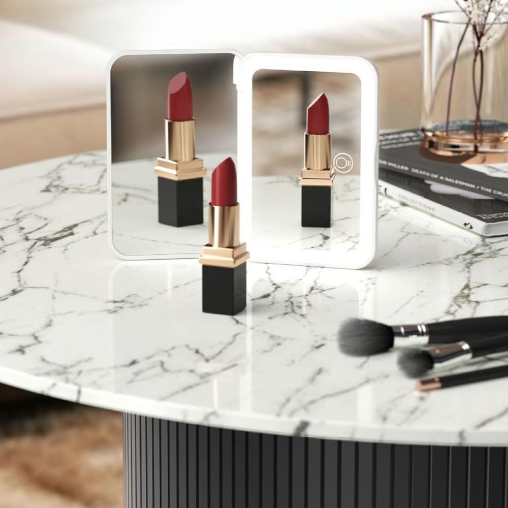 Adjustable LED Light Mirror With Touch Screen Vanity Mirror Portable Makeup Mirror Beauty Tools