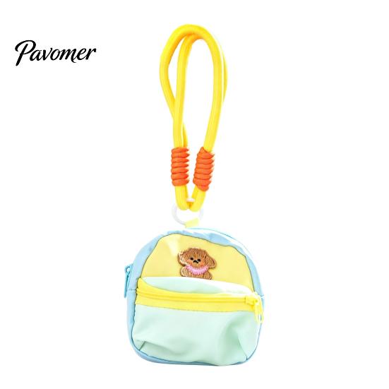 Lightweight Polyester Change Holder Small Coin Purse, Macaron Style Mini Backpack Pendant with Lanyard, Compact Storage Case for Keys Pouch