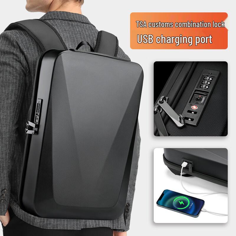 MingLu Men's ABS Hard Shell Business Travel Backpack