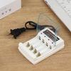 4 Slot AA AAA 1.2V Battery Charger with Independent Charging EU US Plug for Household Electronics and Travel Convenience