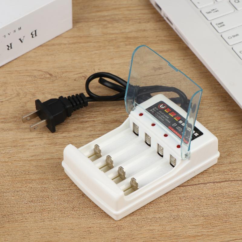 4 Slot AA AAA 1.2V Battery Charger with Independent Charging EU US Plug for Household Electronics and Travel Convenience