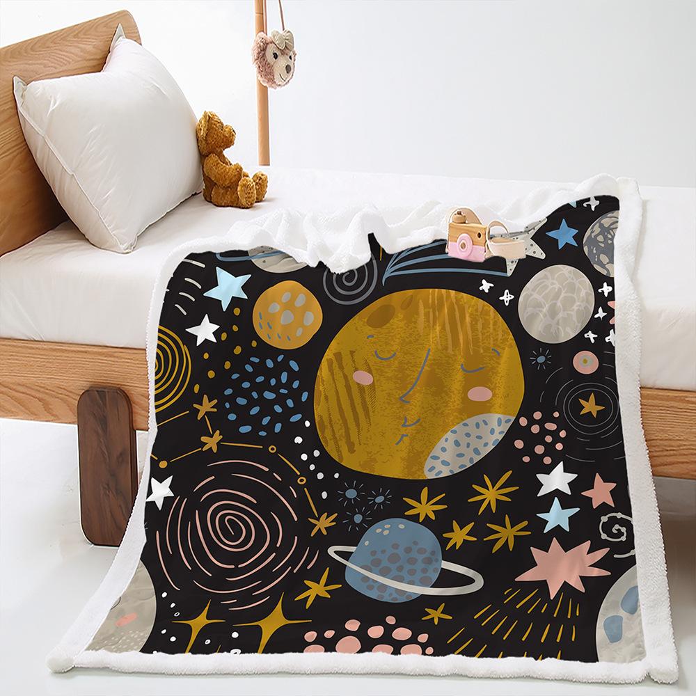 Blankets Astronaut Planet Blankets Lamb Fleece Crystal Fleece Blankets All Seasons