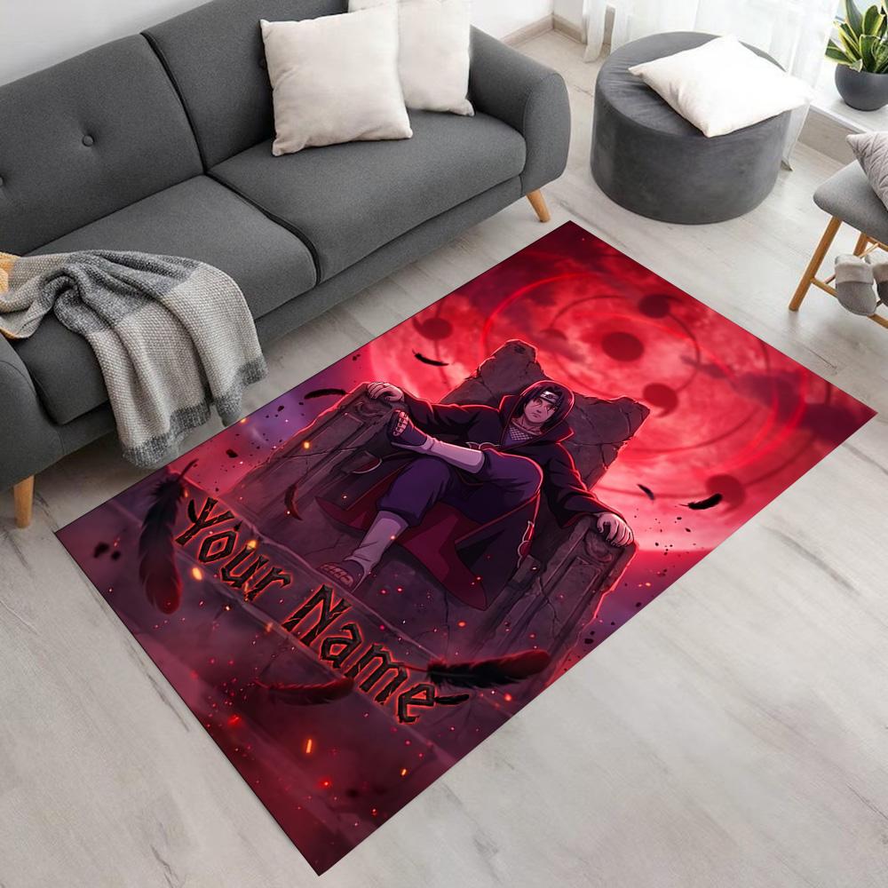 Naruto Character Customizable Name Floor Mat Perfect for Balcony Dormitory Outdoor Playrooms Antislip Carpet Office Home Decor