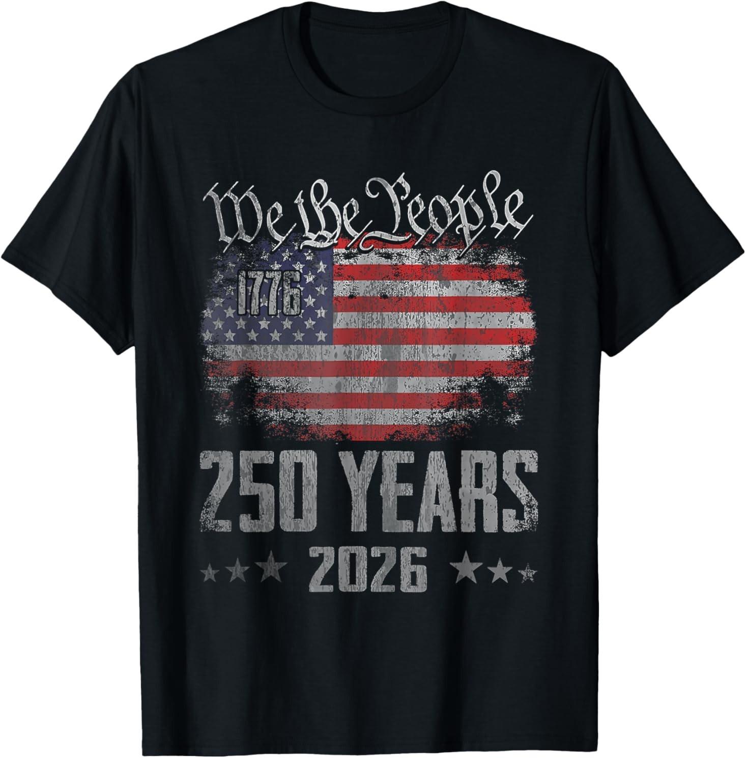 250 Years American 250th Anniversary USA Patriotic 4th July T-Shirt S