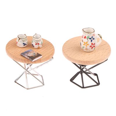 1/12 Oyuncak Bebek Evi Simülasyon Sehpa Yuvarlak Çay Masası Modeli Bebek Evi Minyatür Mobilya Dekor Mikro Sahne Yapım Aksesuarları