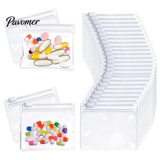 Lightweight Pill Container Slide Lock Medicine Bags, Reusable EVA Pouch, Waterproof Portable Travel Bag Pills Small Items Storage Bag, for And