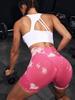 Women's High Waist Tie-Dye Yoga Shorts—Quick-Dry, Peach-Hip & Abdomen Support for Cross-Border Fitness & Sports