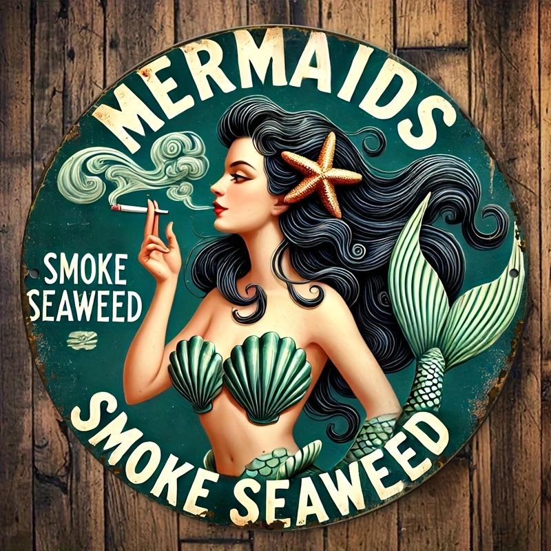 Vintage Mermaid Seaweed Smoke Design,  Durable, Easy to Hang, for Bedroom, Kitchen, Home, Office or as a Gift