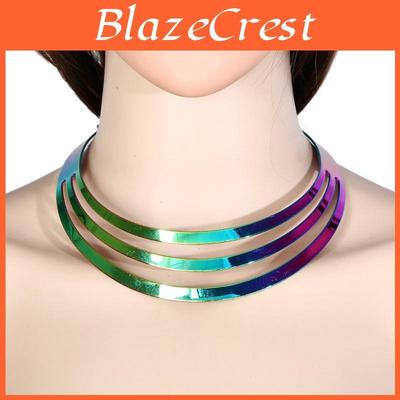 Punk Style Metal Choker Necklace With Geometric Design For Alternative Fashion Lovers