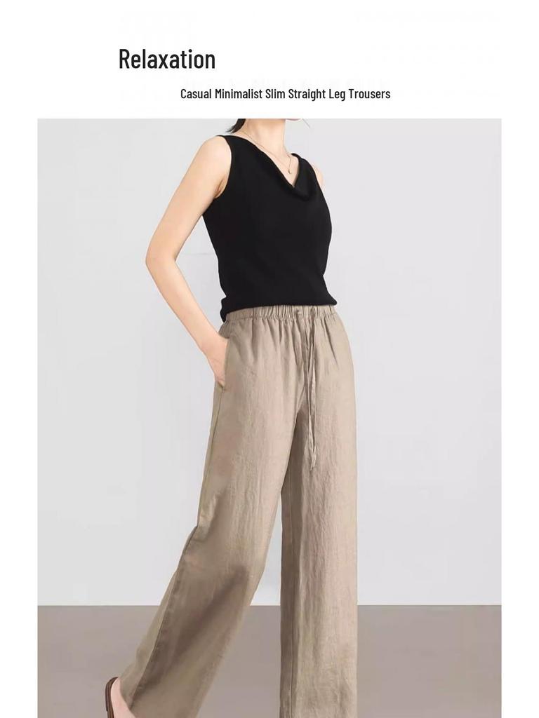Women's Summer Wide-Leg Cotton Linen Pants: Relaxed, Versatile & Petite-Friendly
