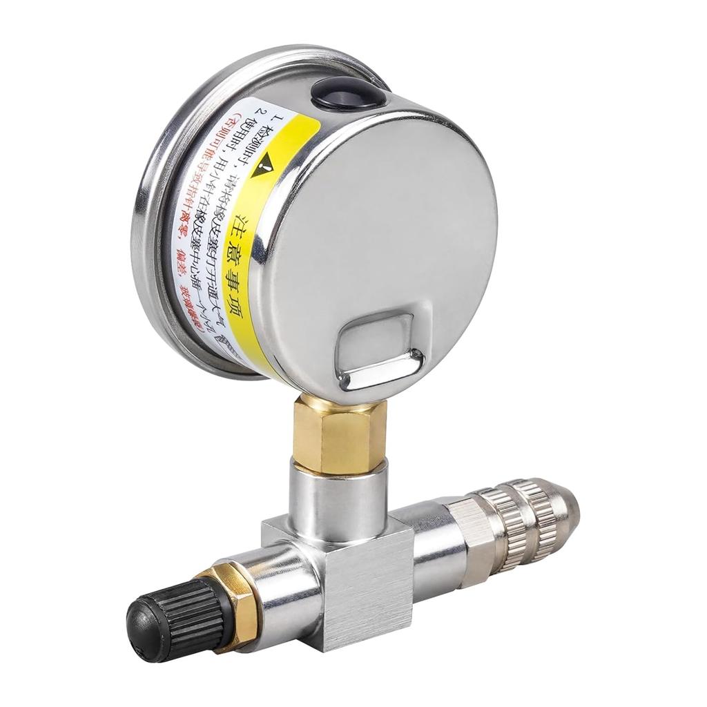 NICECNC Universal 600psi Nitrogen Gauge Needle Pressure Checker Tool Compatible with Yamaha YZX, Compatible with Polaris RZR's, Compatible with Ford
