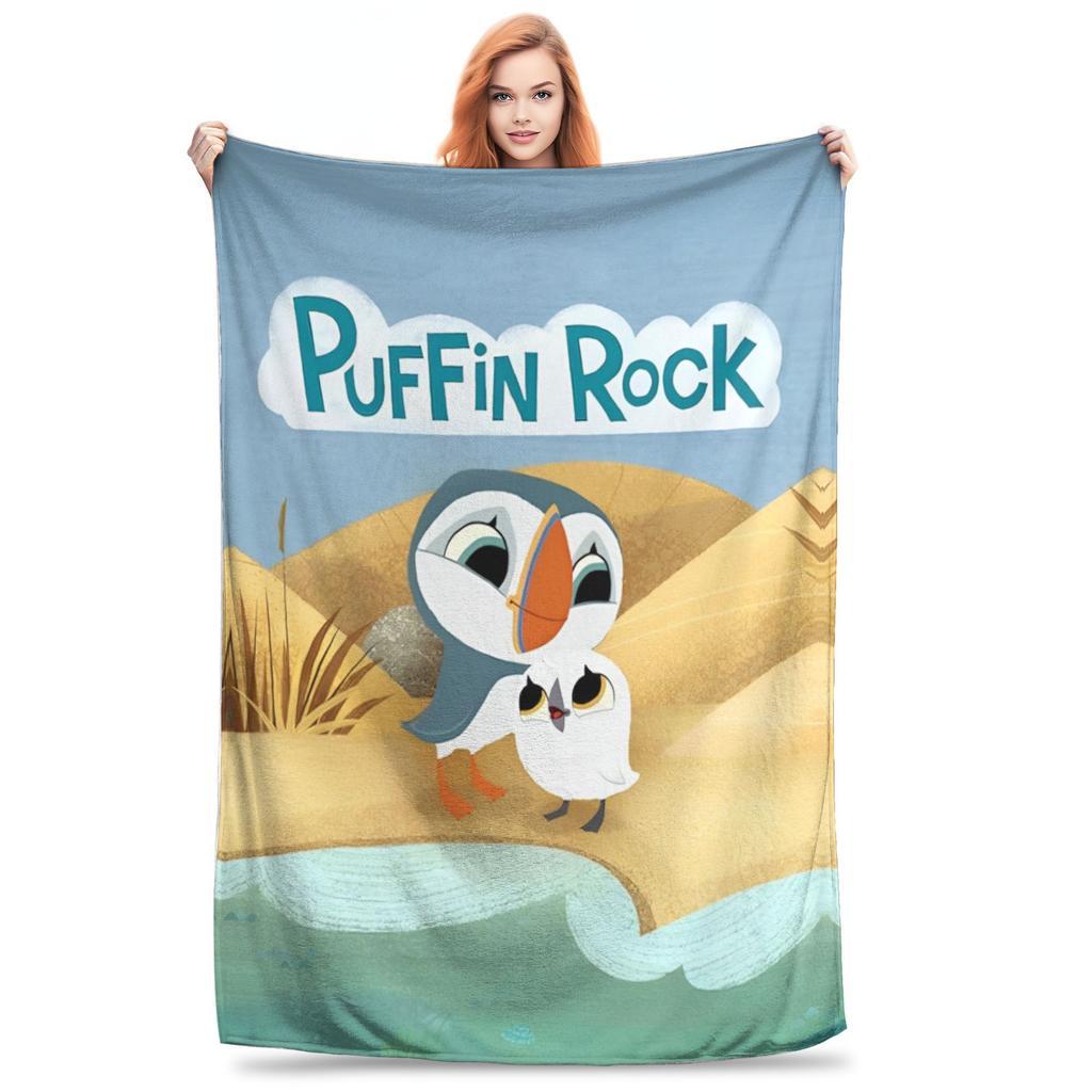 Puffin Rock Zeichentrick   Flaneldecke  Tolle Überwurfdecke für Bett Sofa Couch 200x150cm Teppichstück
