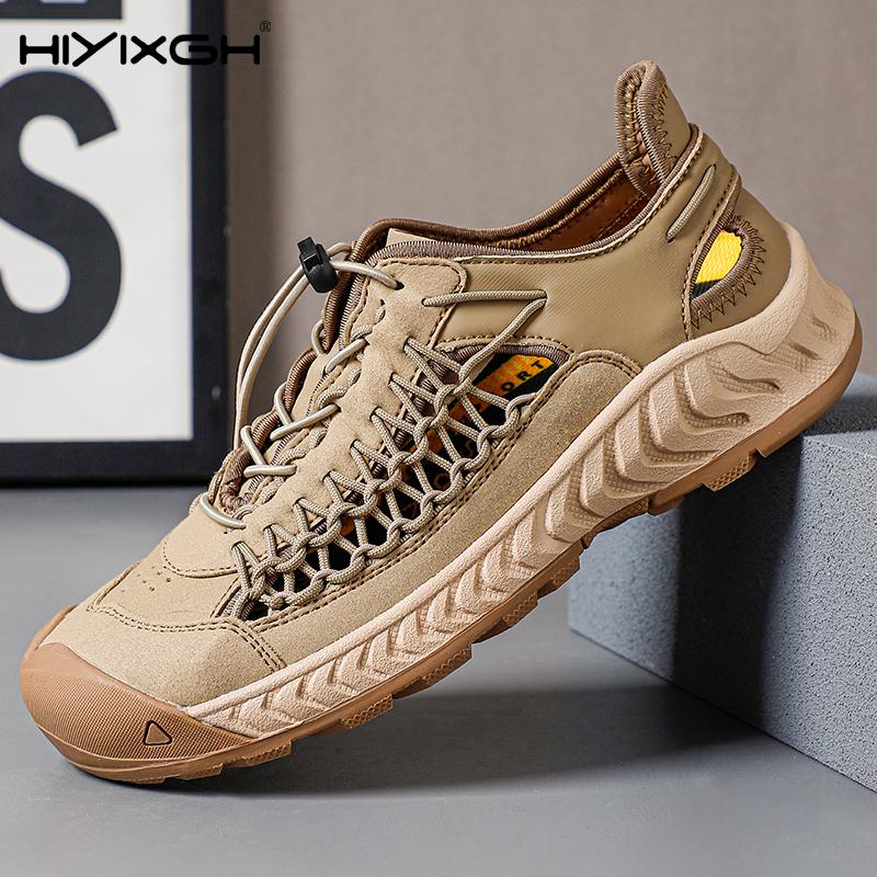 New Design Men's Sandals Summer Leisure Anti-collision Toe Beach Shoe Male Driving Slippers Comfy Roman Shoes Gladiator Sandals