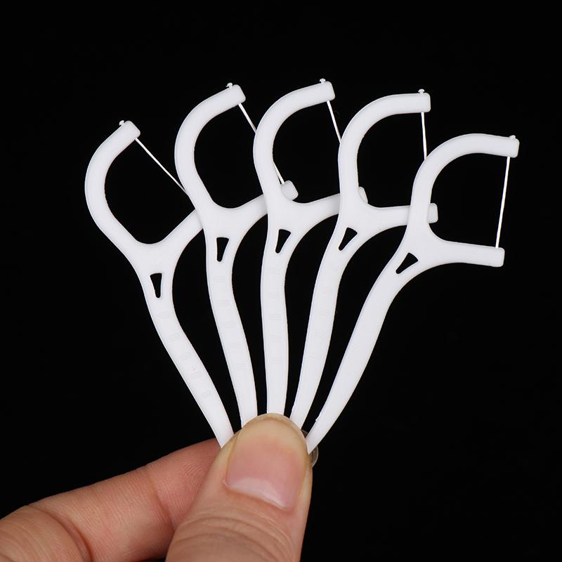 100Pcs Disposable Dental Flosser Interdental Brush Toothpicks Teeth Cleaning