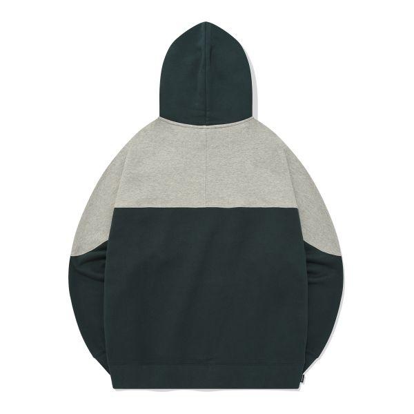 Covernat Letter Pattern Printed Spliced Drawstring Hoodie Men hoodies Green CO2303HDA1GN