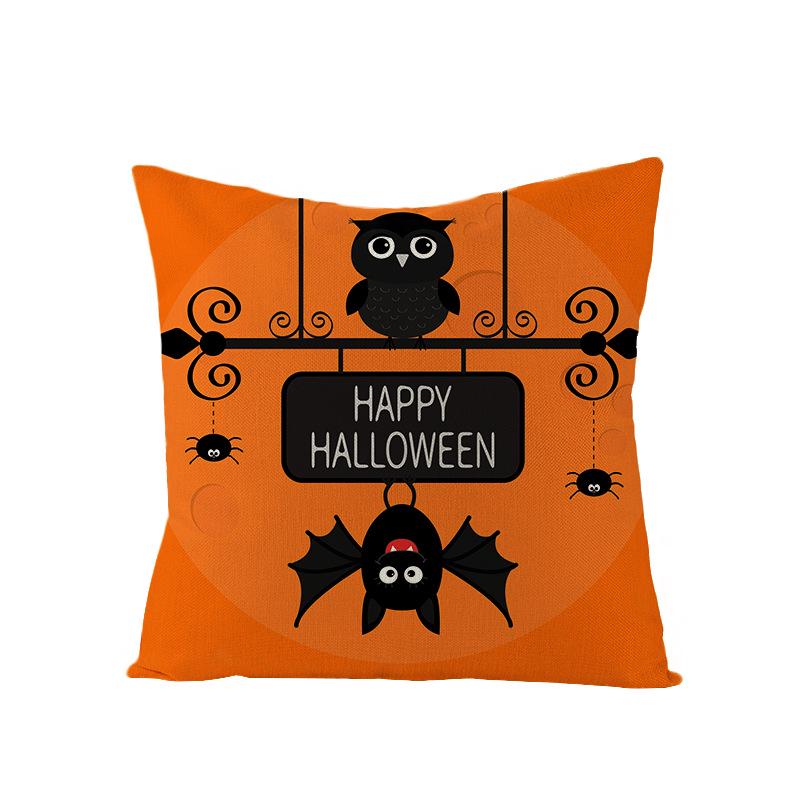 New Home Furnishings Halloween Polyester Pillow Case Home Pumpkin Ghost Fire Cushion Waist Pillow Case