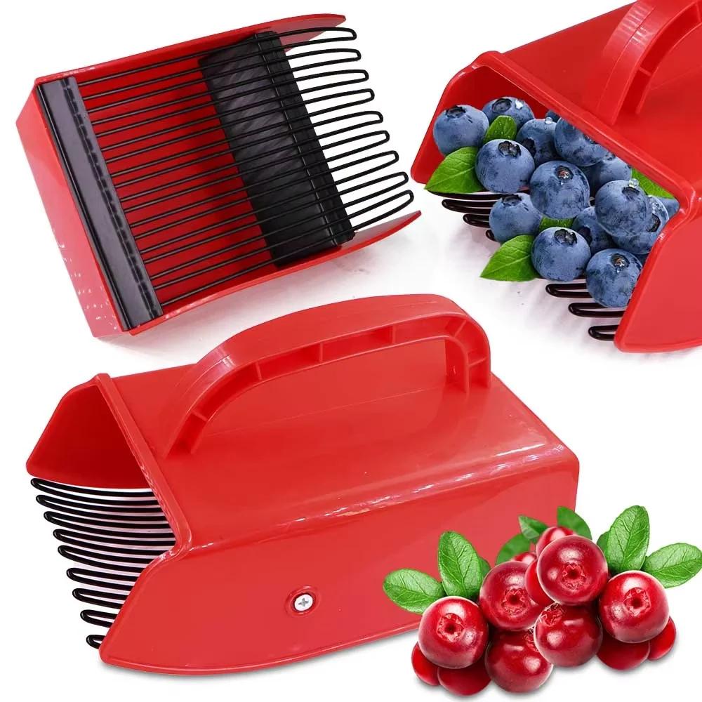 Raccoglitrice di bacche a risparmio di manodopera: Raccoglitore di Mirtilli e Frutti di Bosco con Pettine in Metallo/Plastica, Rastrelli da Giardino per la Raccolta delle Bacche