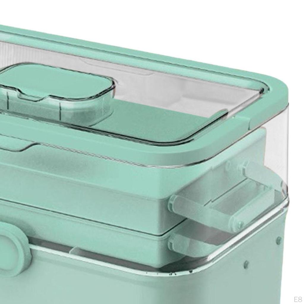 Medicine Box Clear Storage Container Lidded Large Capacity Art Crafts Case Sewing Supplies