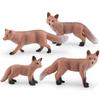 Pvc Red Vibrant Fox Figurines Set Captivating Forest Animal Decor For Spaces Home