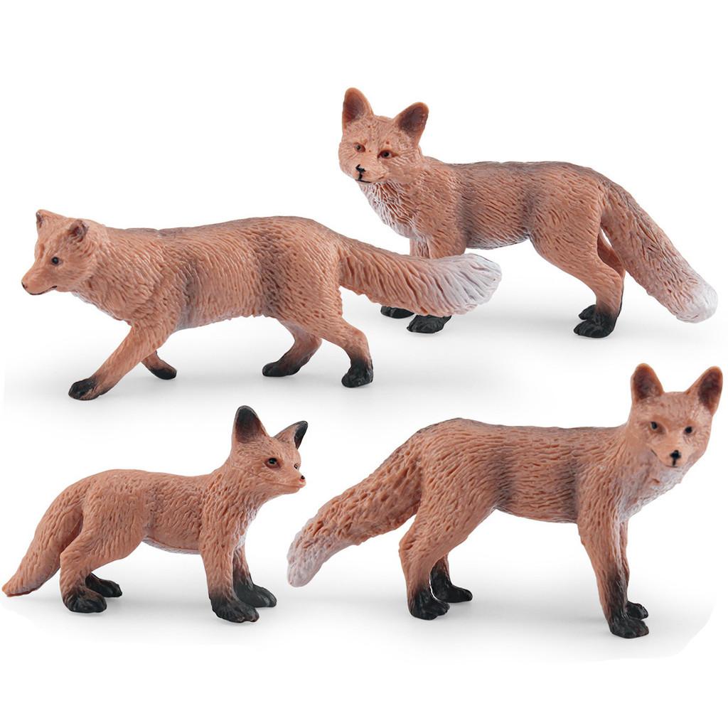 Pvc Red Vibrant Fox Figurines Set Captivating Forest Animal Decor For Spaces Home