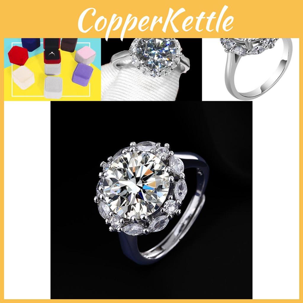 Captivating 5 Carat Moissanite Inspired Ring With Elegant Platinum Plating For Women's Fashion