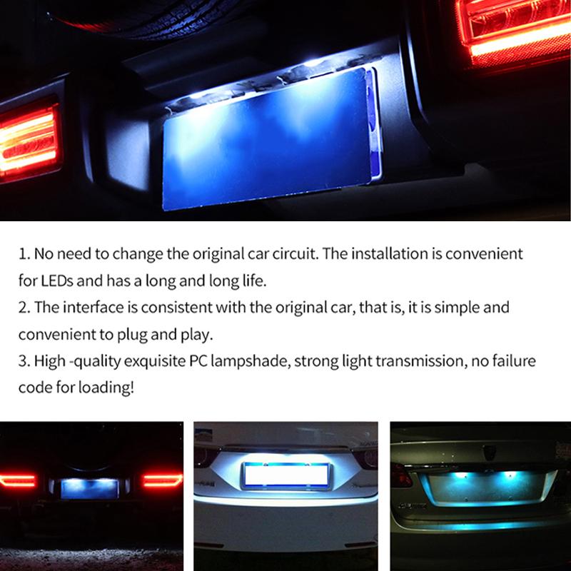 6 LED Car License Number Plate Light for SUV Truck Trailer Van Tag Step Lamp White Bulbs Car LED License Plate Lights
