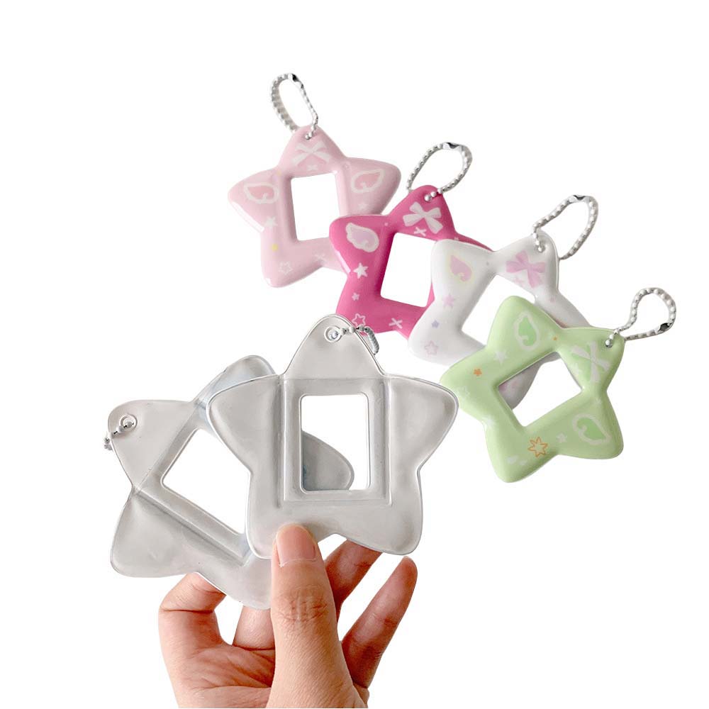 Star Pendant ID Photo Photocard Frame PVC Card Cover Idol Card Display Protector Student Friends