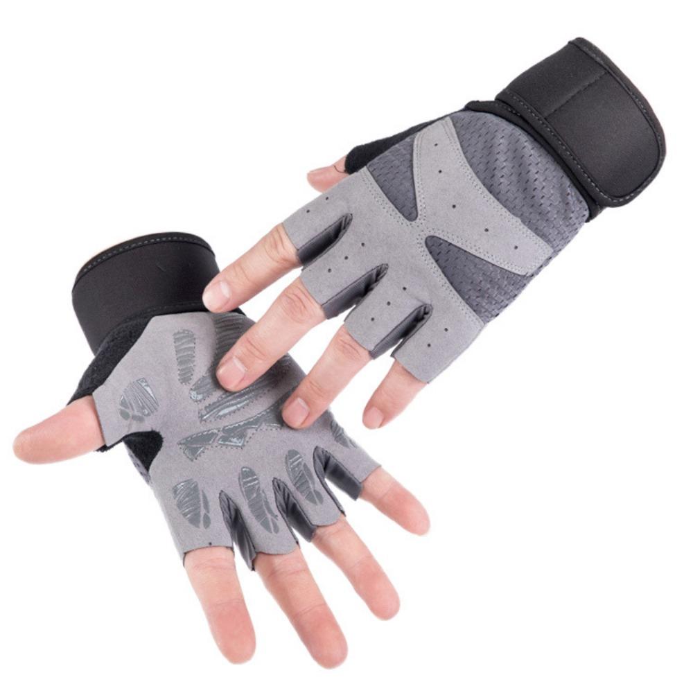 Fitness Gloves, Men's and Women's Half Fingers, Sports Cycling, Extended Wrist Guards, Palms, Dumbbells