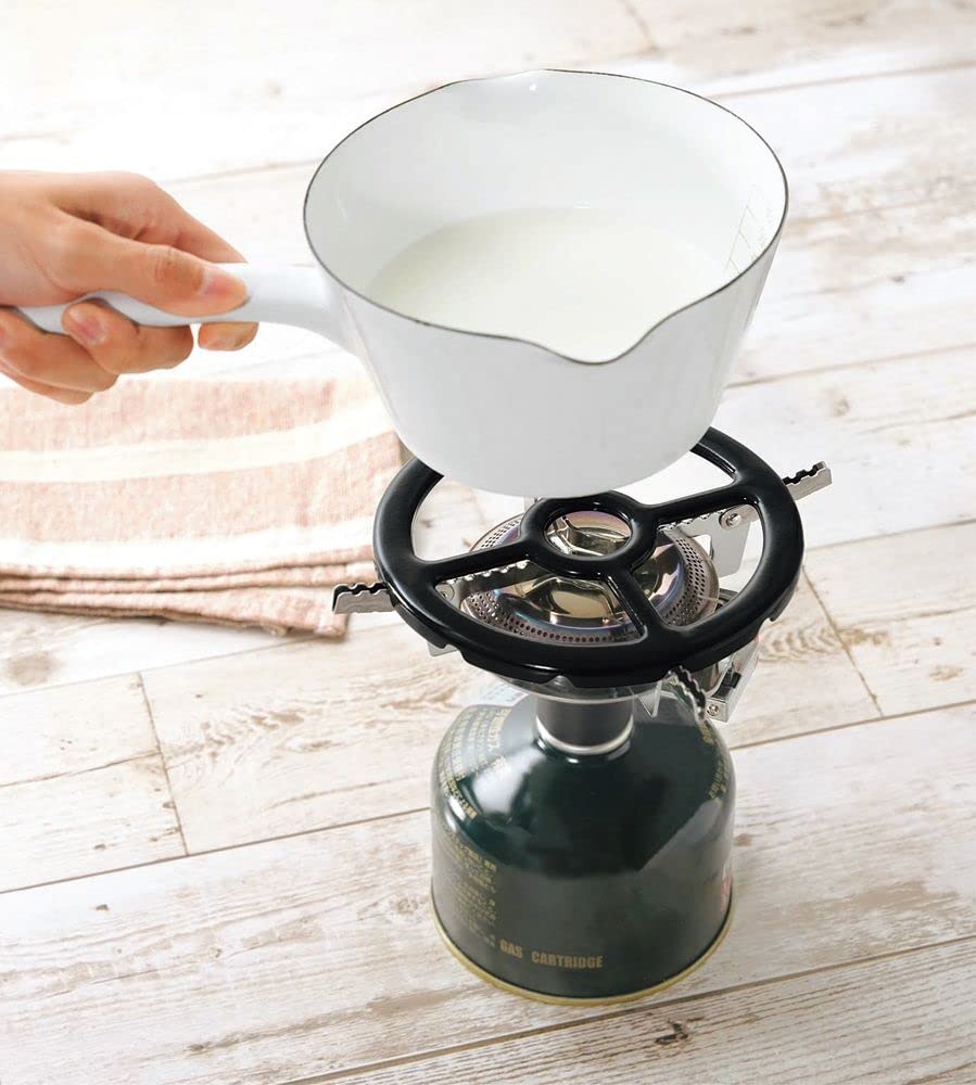 Fuji Enamel Stain-resistant Milk Pan NEIGE with Guide Scale 14cm 0.7L Paint Finish White N-14M