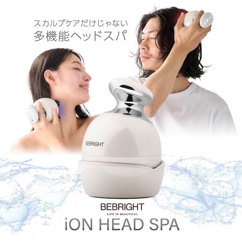 BEBRIGHT iON Head Spa EMS Electric Needle Scalp Brush Head Lift Face and Body Care Waterproof Red and Blue LED MHS01