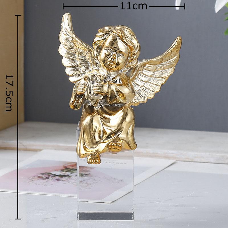 Holy Angels Statue Desk Decoration Creative Angels Ornaments Transparent Base Handicrafts Resin Sculpture Room Aesthetics Decor