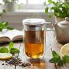MUG INFUSIBLE FOR WINTER TEA AND HERBS THERMAL GLASS 500ml LID