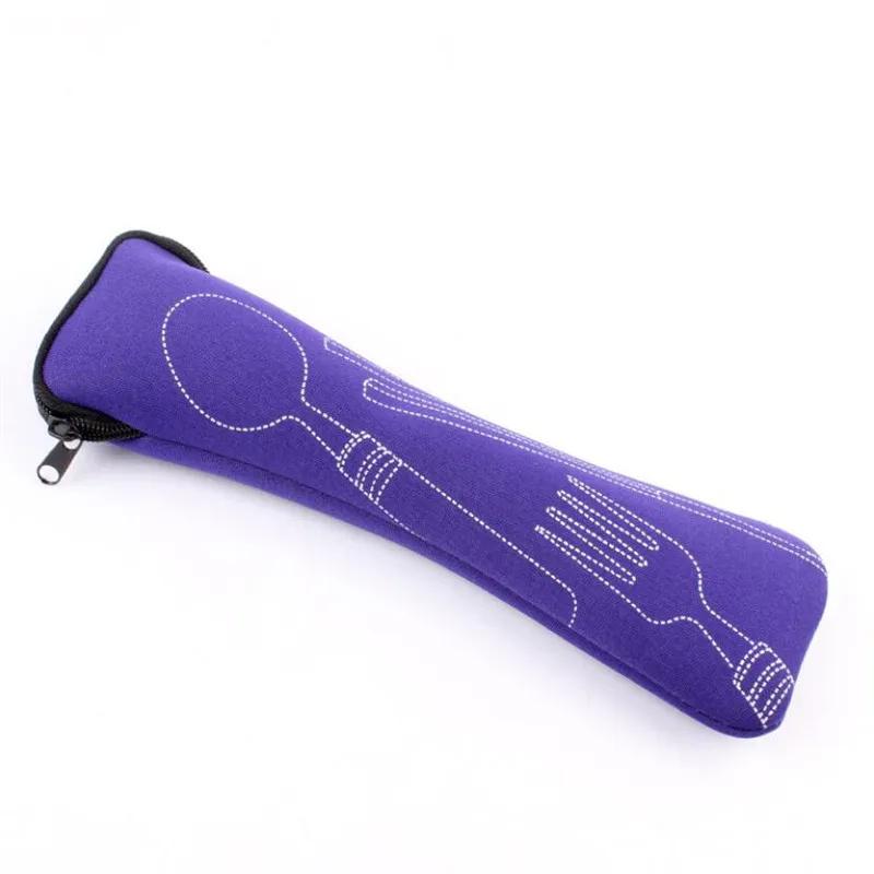 Tableware Box Portable Flip Cover Type Cutlery Case Kitchen Students Household Utensils Dinnerware Bag Dinner Pouch with Zipper