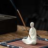 YXYMCF Ceramic Small Buddha Incense Burner Zen Buddist Decor Ornaments Tea Room Yoga Household Sandalwood Stick Incense Holder