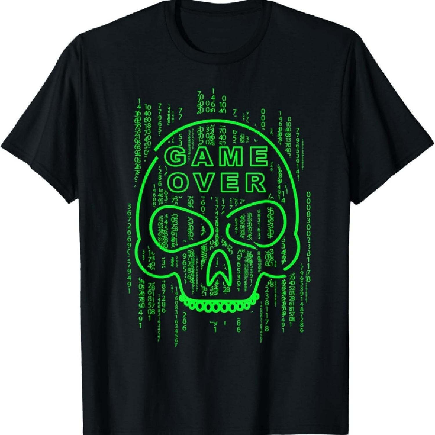 

Футболка геймера Game Over Matrix Skull XXXXXL чёрный