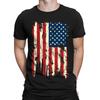 Colored USA Distressed Flag Patriotism 4th Of July Firework Adult Mens TShirt