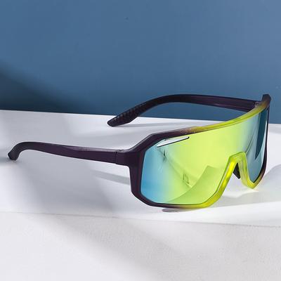 New Fashionable Large Frame Colorful Sports Sunglasses Trendy UV Resistant Hiking Goggles Outdoor Cycling Windproof Glasses