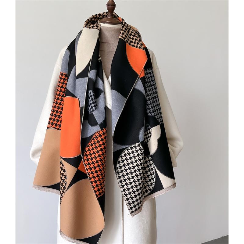 Luxury Winter Scarf Women Cashmere Warm Pashmina Brand Foulard Female Shawls Wraps Thick Soft Bufanda Poncho Scarves Stole