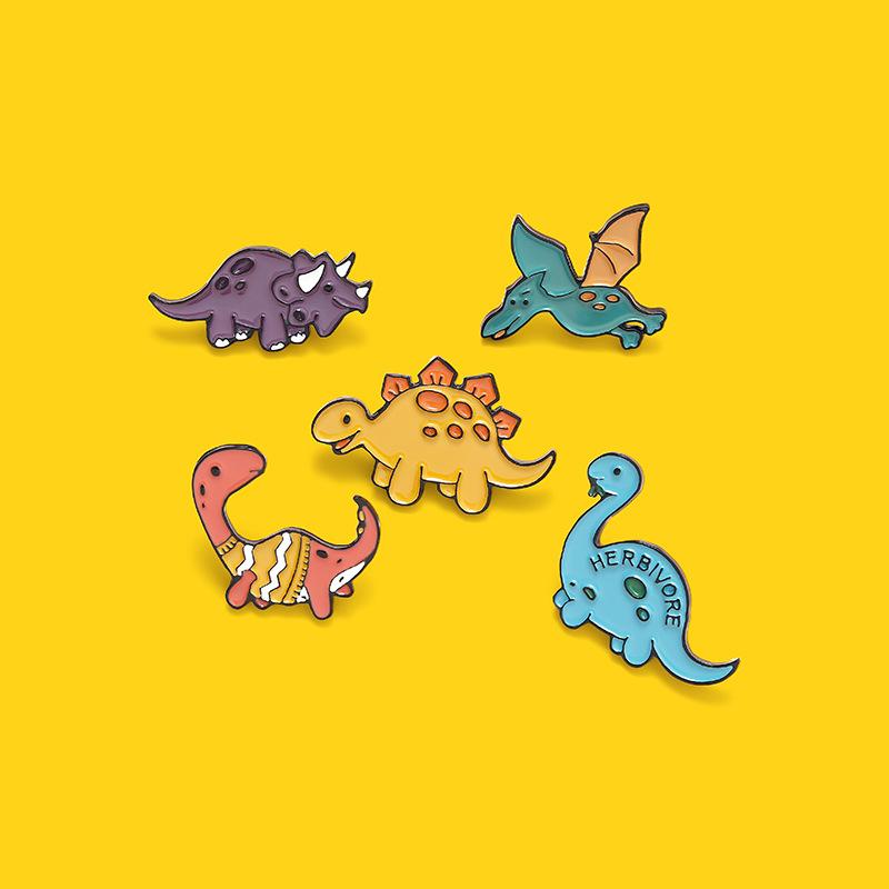 Dinosaur Pterosaur Triceratops Carton Enamel Pin Custom Brooch Clothes Rose Planet Animal Badge For Bag Lapel Jewelry Gift F