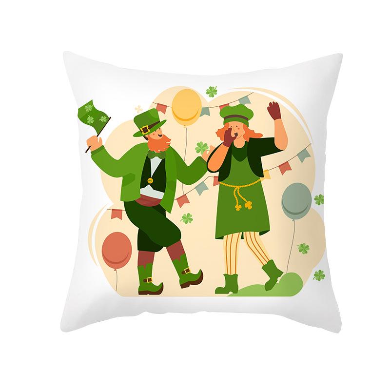St. Patrick's Pillowcase Home Sofa Peach Leather Velvet Printed Cushion Cover Ireland National Day Cushion Cover